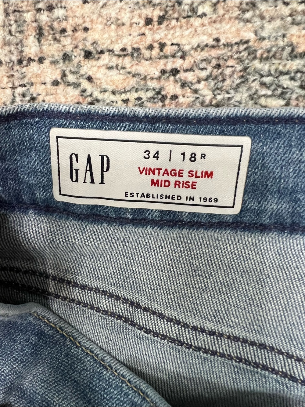 GAP Vintage Slim Jeans Women’s 18 Mid Rise Split Hem Ankle Light Wash Denim - Picture 12 of 14